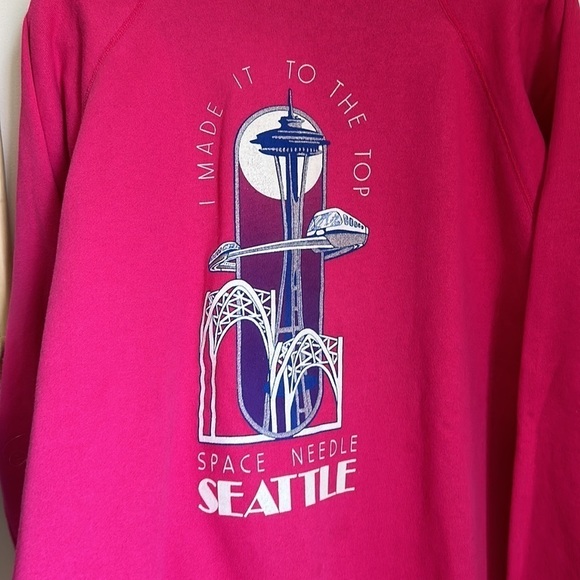 Vintage Space Needle Seattle WA Crewneck Sweatshirt Jacket - Picture 2 of 6